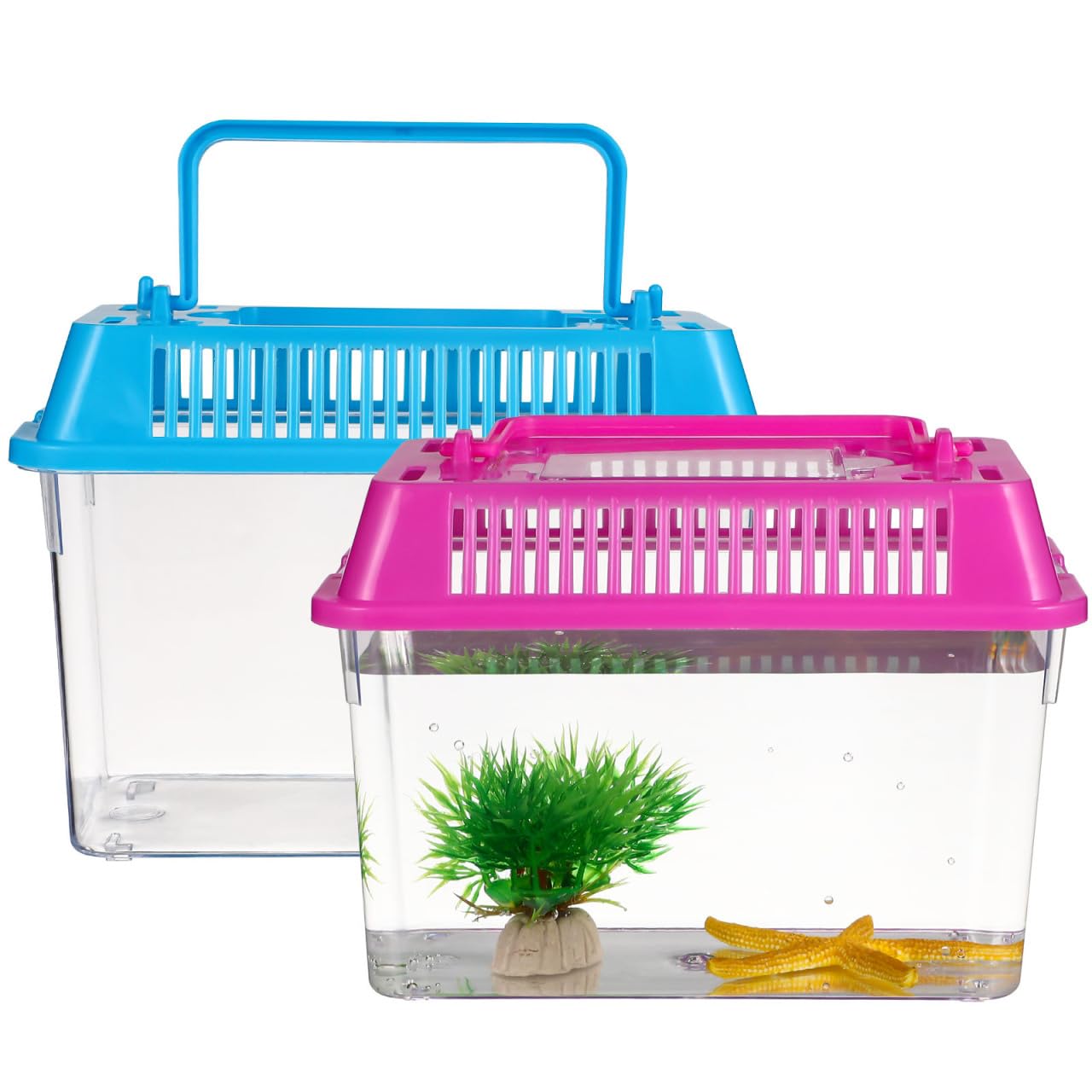UPKOCH 4pcs Portable Fish Tank Pet Box Tank Fish Decoration Goldfish Crab Gel Reptile Basket Handheld Kit Accessories Stick Insect Aquariums Frog
