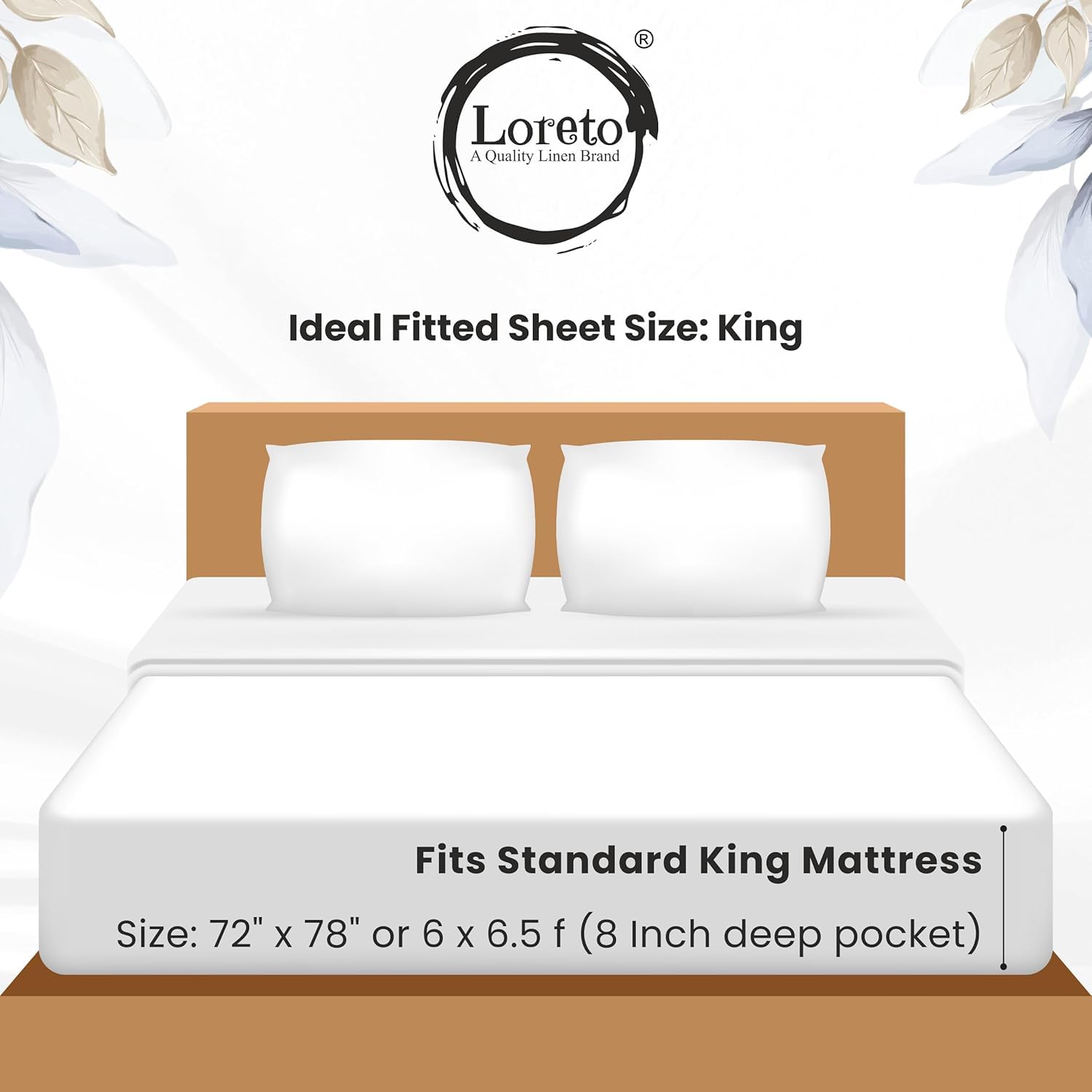 King Size Cotton Fitted Sheet Set - Loreto -3 King Size Cotton Fitted Sheet Set - Loreto -3