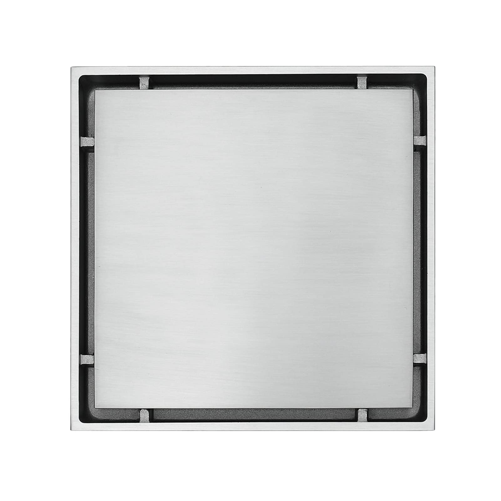 Scarico doccia nichel spazzolato, scarico a pavimento doccia con griglia removibile, scarico a pavimento basso per cucina bagno, fermacapelli,Square