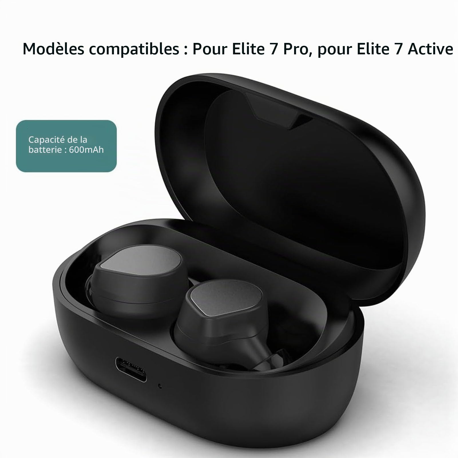 Étui de Chargement pour 7 Pro, pour 7 Active, Boîtier de Chargement pour écouteurs avec Indicateur, Batterie 600mAh
