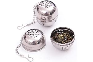 2-Piece Stainless Steel Tea Ball Infuser with Handles for Brewing Loose Leaf Tea
