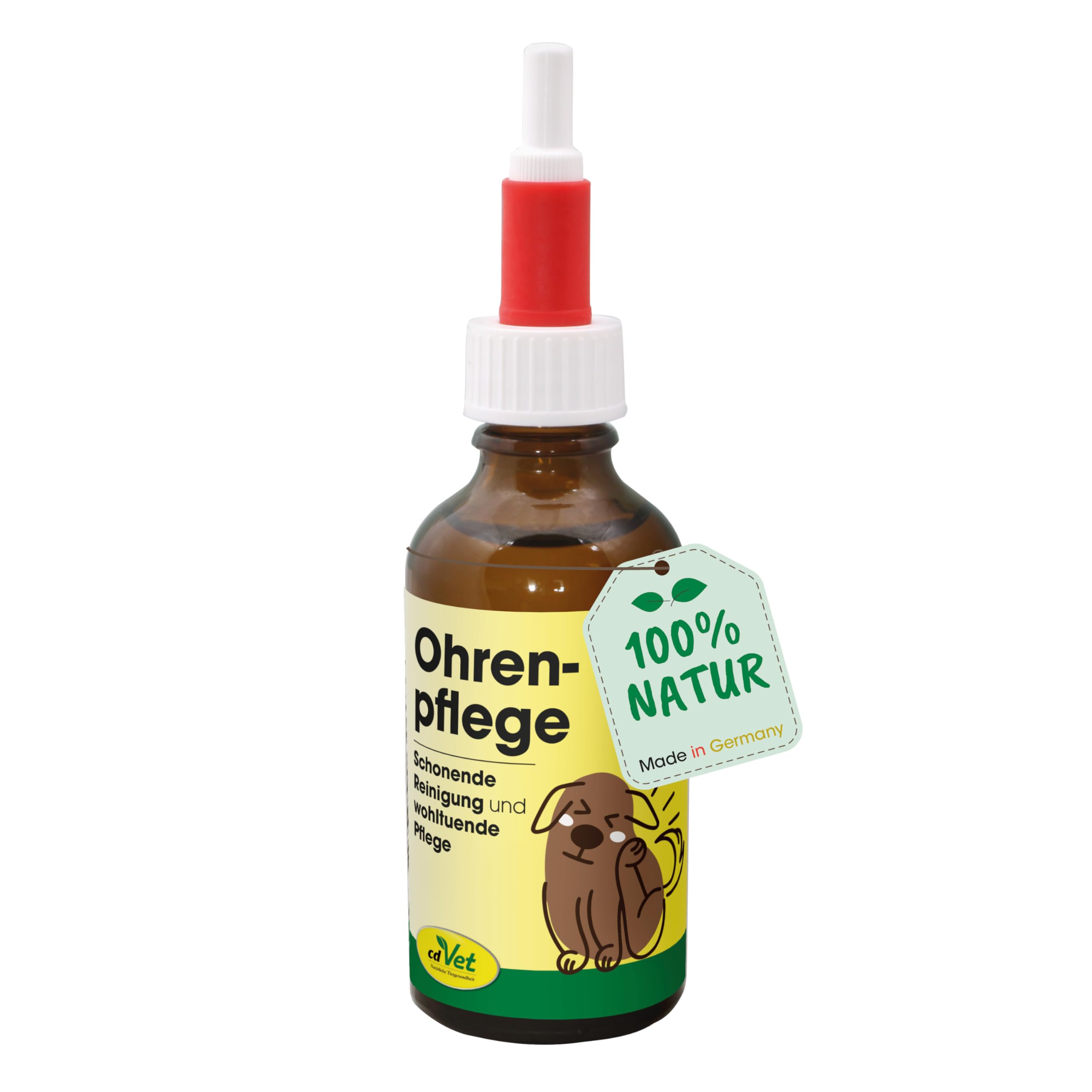 cdVet Naturprodukte Ohrenpflege für Hunde 50 ml - Natürliche Reinigung & Pflege des Gehörgangs inkl. Teebaumöl