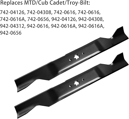 Miniatura 6 de Parts Camp 942-04308 Cuchilla de cortacésped para 42" Cut MTD Cub Cadet Troy Bilt 742-04308 942-04308 742-0616 Paquete de 2