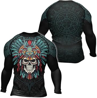 Aztec Compression Long Sleeve Shirt Mens MMA Rash Guard BJJ Grappling Jiu Jitsu Gifts for Men