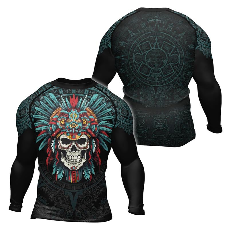 Aztec Compression Long Sleeve Shirt Men's MMA Rash Guard BJJ Grappling Jiu Jitsu Gifts for Men