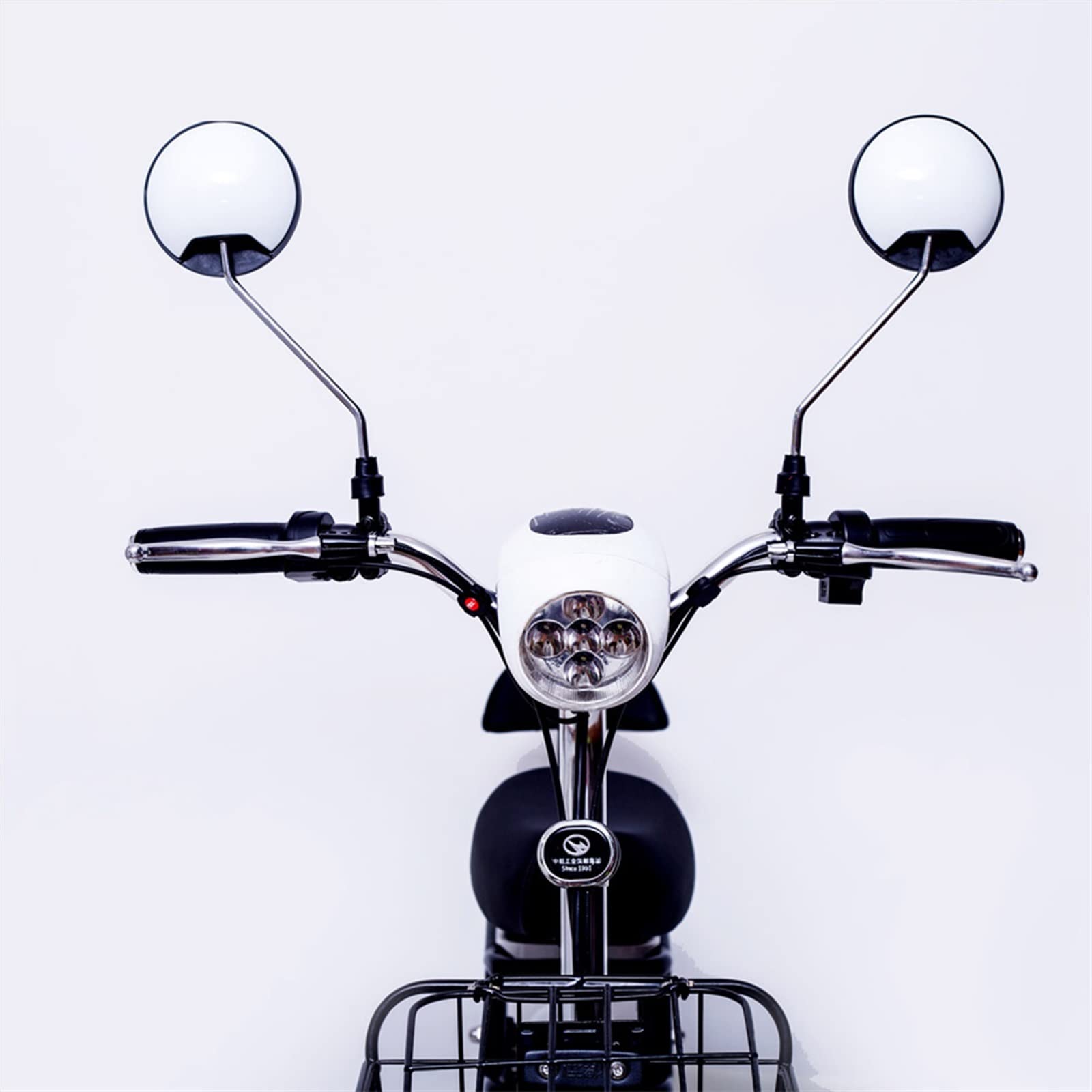 Espejos Moto Homologados Espejo Lateral Redondo Para Motocicleta Ciclomotor Sentido Las Agujas Reloj 6mm 8mm 360 Grados Espejos Retrovisores Para Motocicleta Geevorks(Black,10mm)