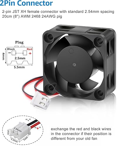 Miniatura 4 de GDSTIME Ventilador de enfriamiento sin escobillas de 1.575 in, ventilador de 1.575 in x 1.575 in x 0.787 in 24 V CC 6000 RPM