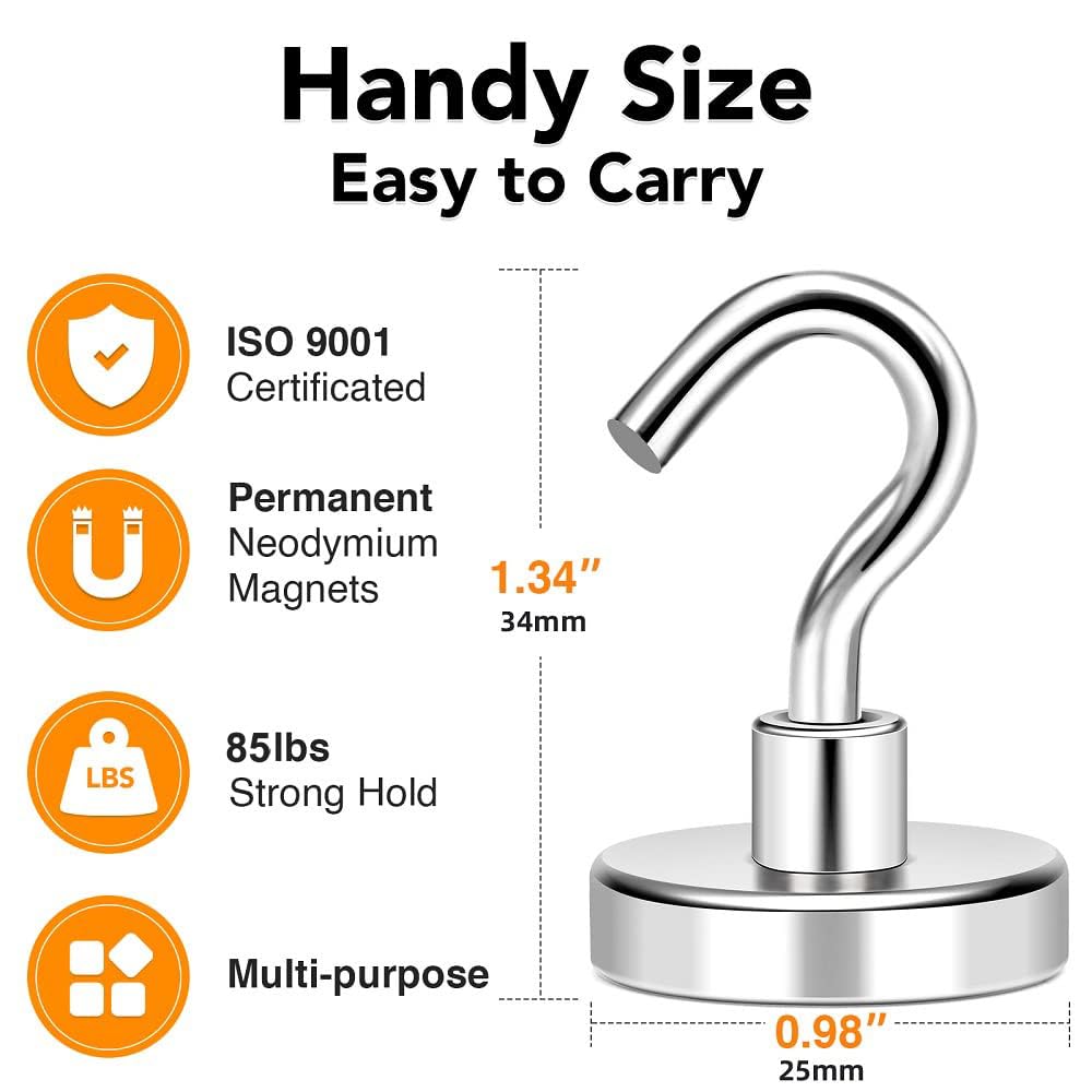 Magnetic Hooks for Cruise Cabin - 85 Lb Strength -2