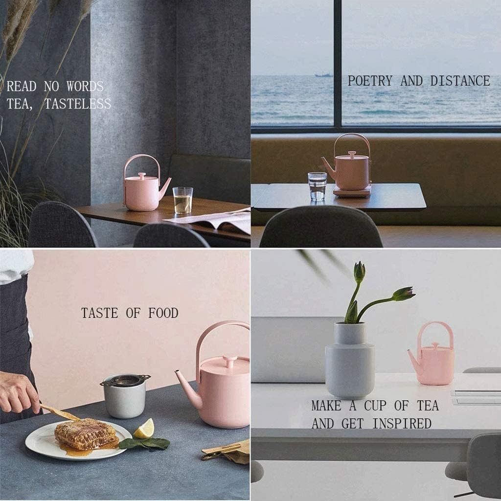 Kettle Stainless Steel Silent Boiling Water Design, Household Automatic Power-Off Tea Pot Warm BPA Free w/Stainless Steel Base & Tea Maker Infuser