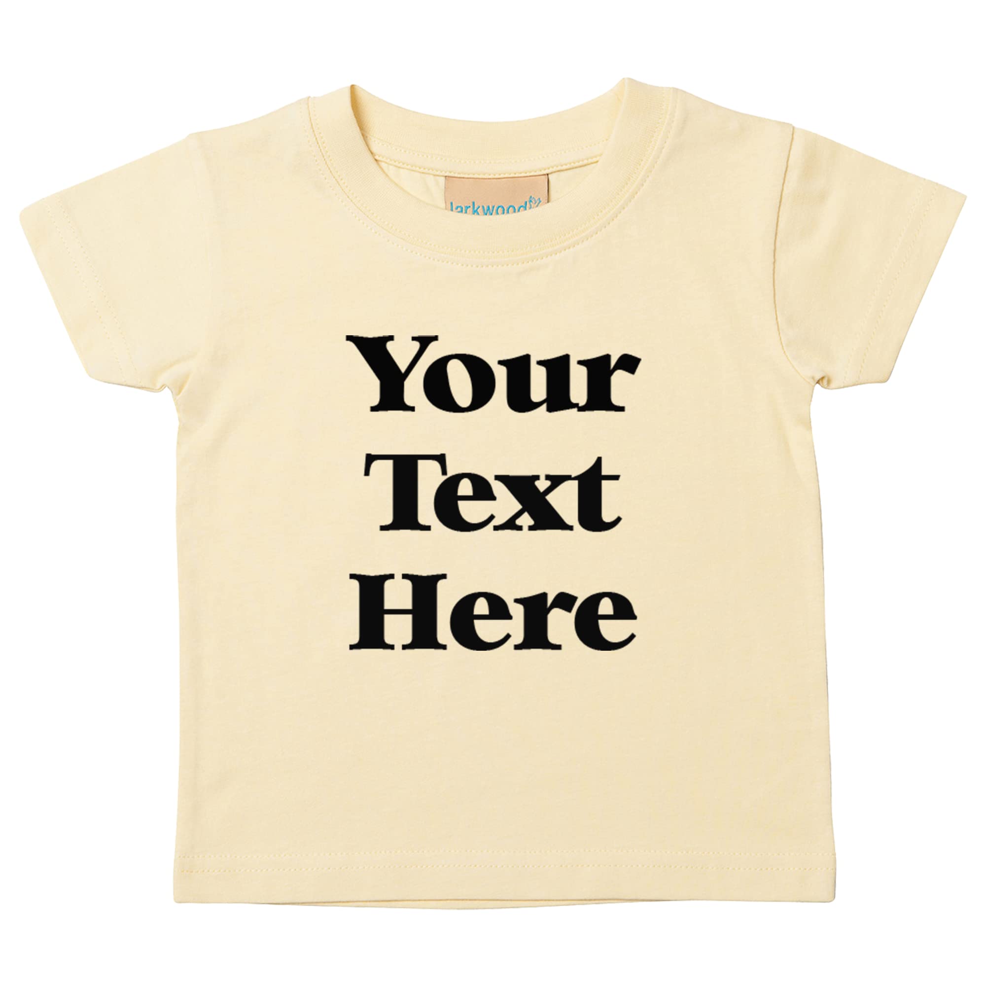 Personalised Baby/Children T Shirt - Design Your Own Custom Tshirts in UK Any Photo Any Text - Personalized Custom Shirt Gifts idea for Birthday, Christmas and Other (Pale Yellow) 12-18 Months