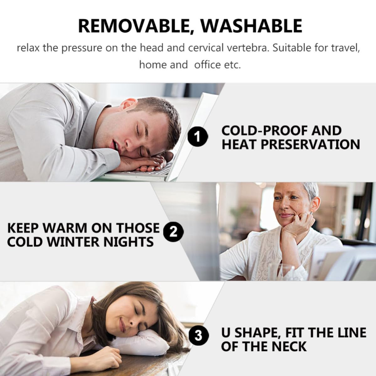 Hemobllo Bolsa de Agua Caliente para Cuello en Forma, Rellenable y Lavable, Silicona y Tejido de Punto, Adecuado para Uso en Casa y Viajes en Invierno Color Aleatorio