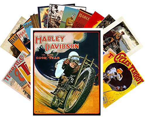 Carte Postale Harley Davidson Vintage Ads : affiche rétro Terror Bike pour décoration murale