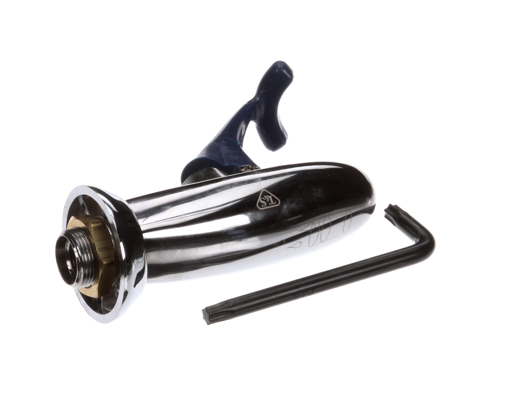 T&S Brass B-1200 Relleno de vidrio, montaje en pared, entrada hembra NPT de 3/8 pulgadas, brida ajustable