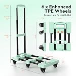 Voipvvii Folding Hand Truck 500lbs, Portable Heavy-Duty Dolly Cart, 6 Wheels, Collapsible, Green, Ideal for Travel and More