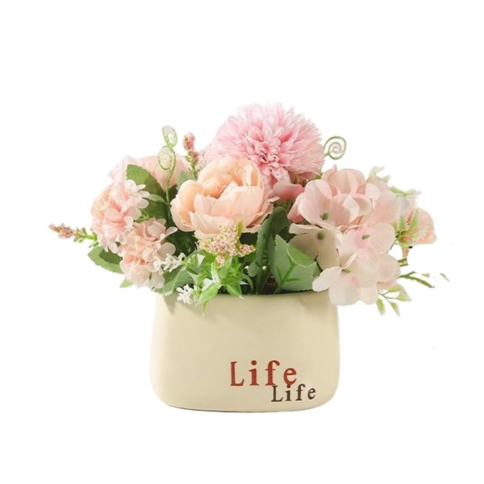 FORVEXILLA Artificial Sunflower Arrangement Ceramic Pot Fake Floral Ornament Decor Greenery