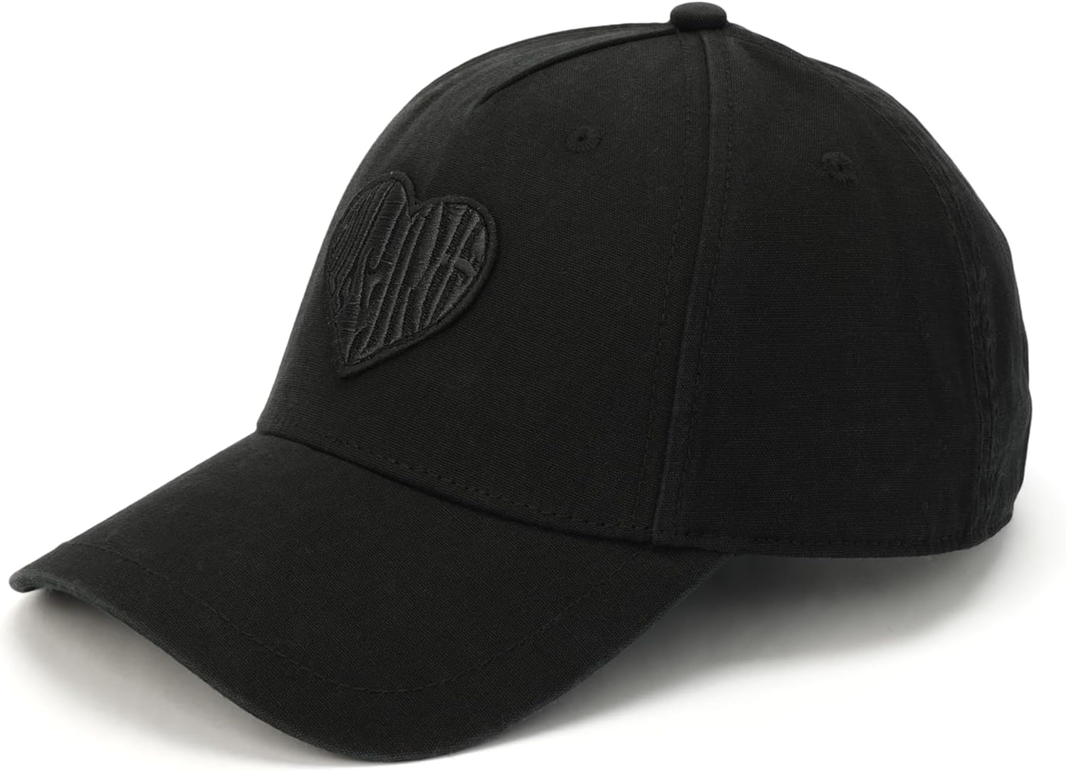 AllSaints Women's Heart Patch Baseball Cap, Hat with Adjustable Strap, 100% Cotton, Curved Brim Black - Image 2