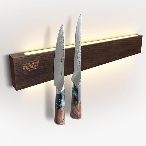FINDKING Tira magnética iluminada para cuchillos de 16 pulgadas, soporte de utensilios LED retroiluminado para pared y refrigerador, estante