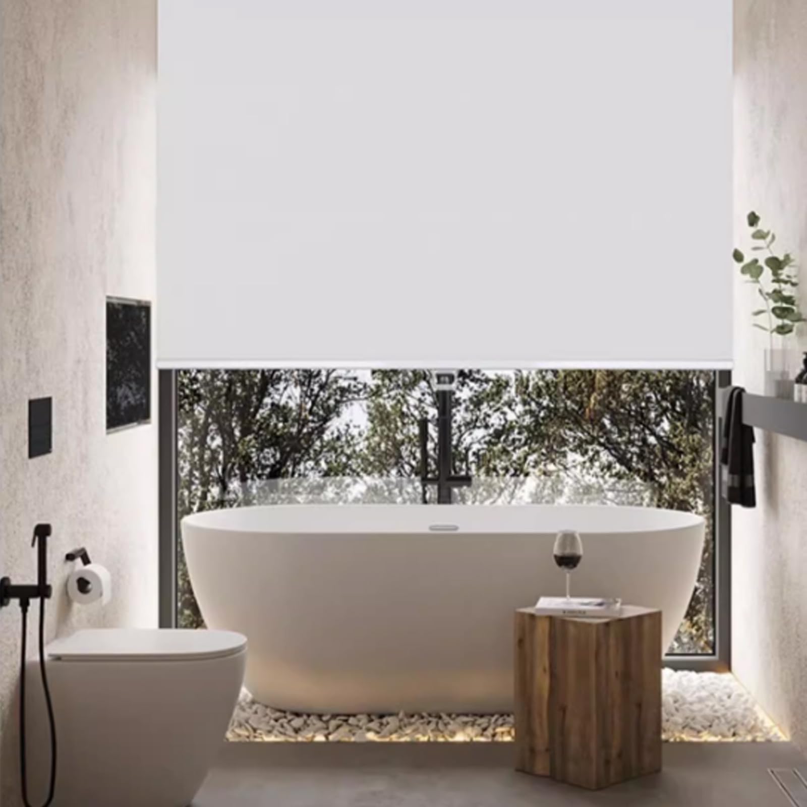 Tenda a Rullo Senza Fili,Tende Oscurante con Sistema a Molla,Isolamento Termico,Protezione UV,Impermeabile,per Soggiorno,Camera da Letto,Casa,Ufficio Bagno (80cm x 180cm)