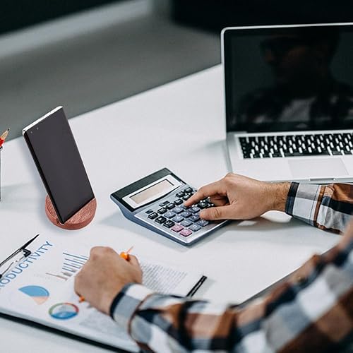 Miniatura 5 de 2 soportes de madera para teléfono celular, redondo, Huanghuali, soporte para teléfono móvil, color marrón arena, portátil, compatible con la