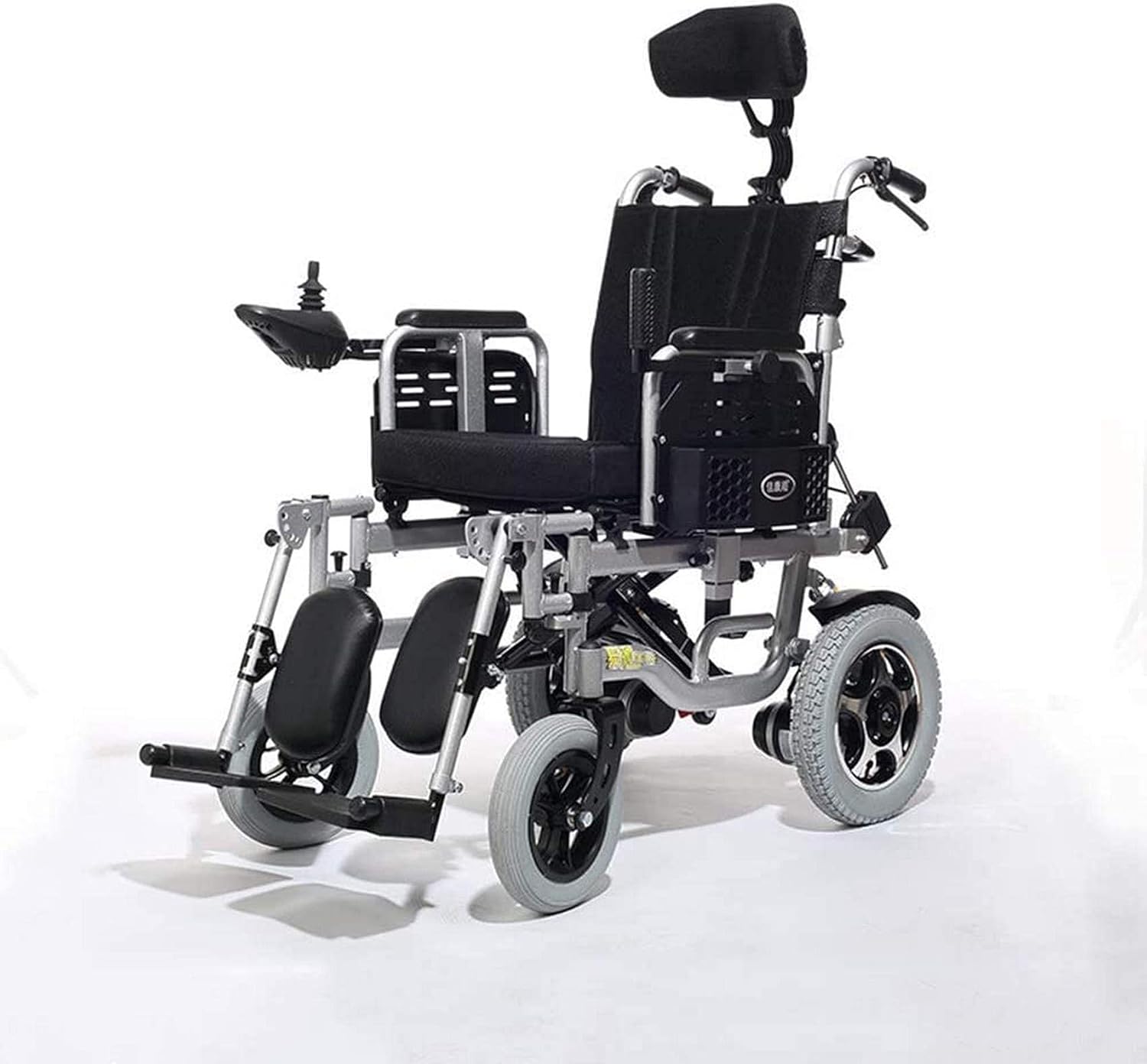 GLXLSBZ Oldawheel con Respaldo reclinable y reposacabezas Ajustable. Silla de Ruedas eléctrica Plegable con batería de polímero (Regalos para Personas Mayores)