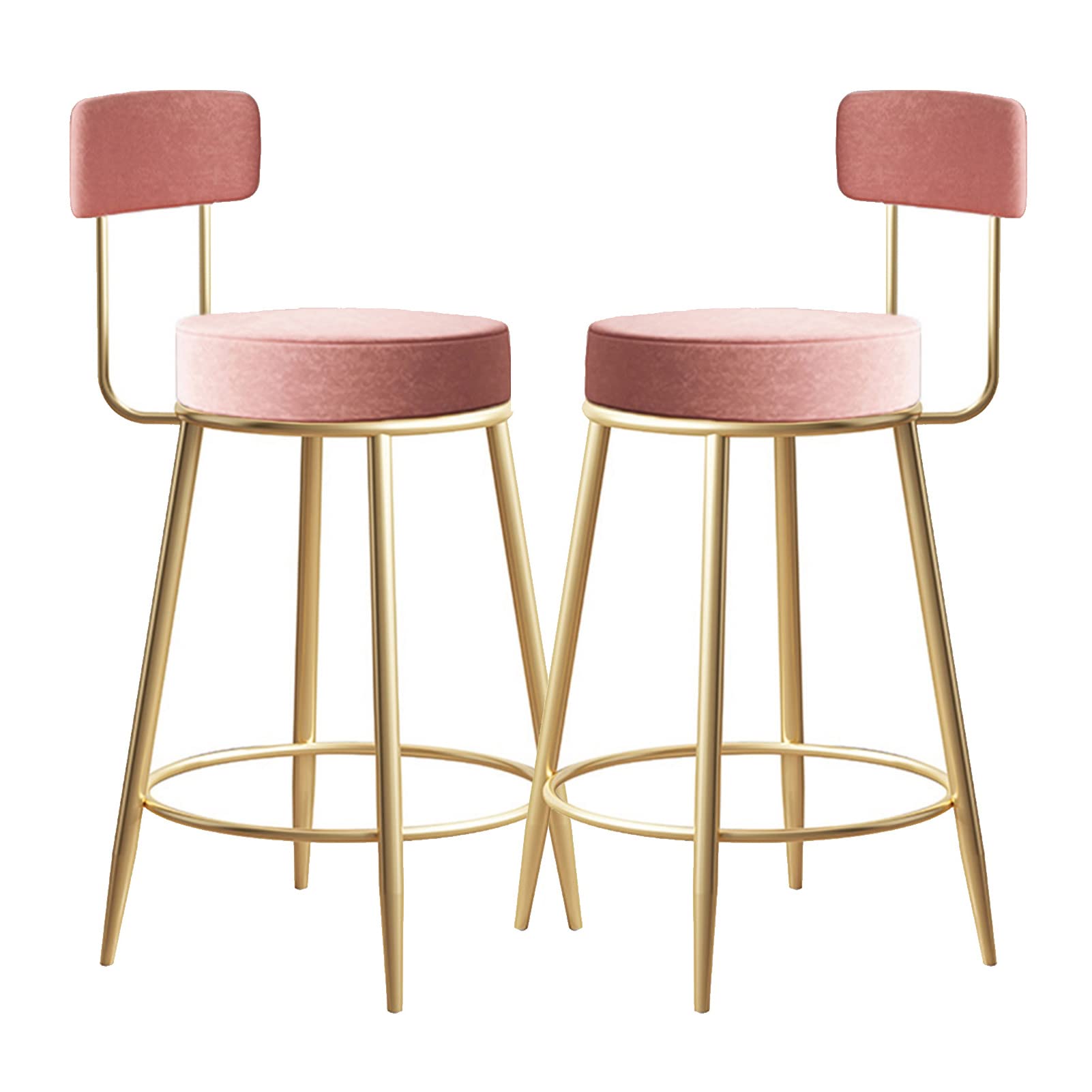 Tabourets de bar confortables en velours avec repose-pieds