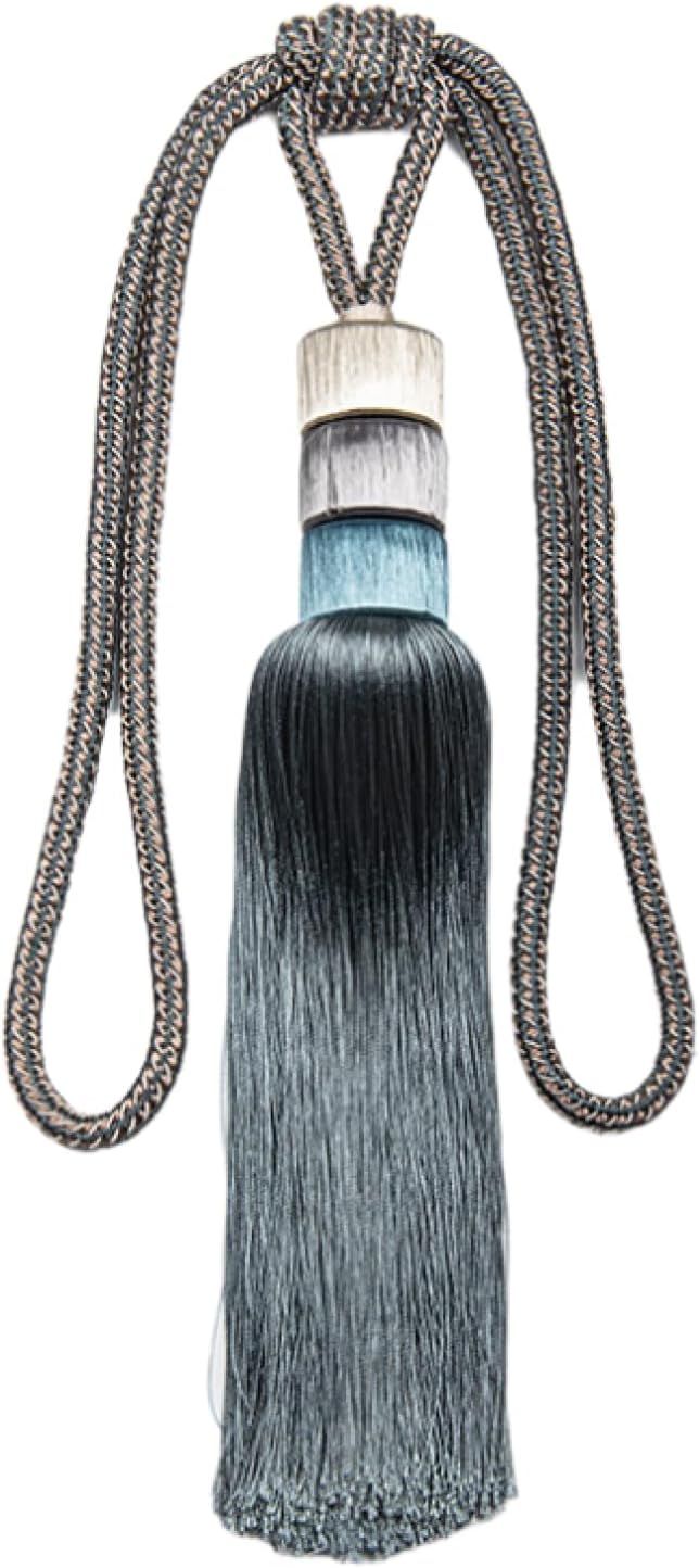 Curtain Ties 2 Pieces of Three Color Cylindrical Ball Curtain Hanging Ball Strap Tassel Curtain Hanging Ball Curtain Accessories Camel Color (Light Gray)