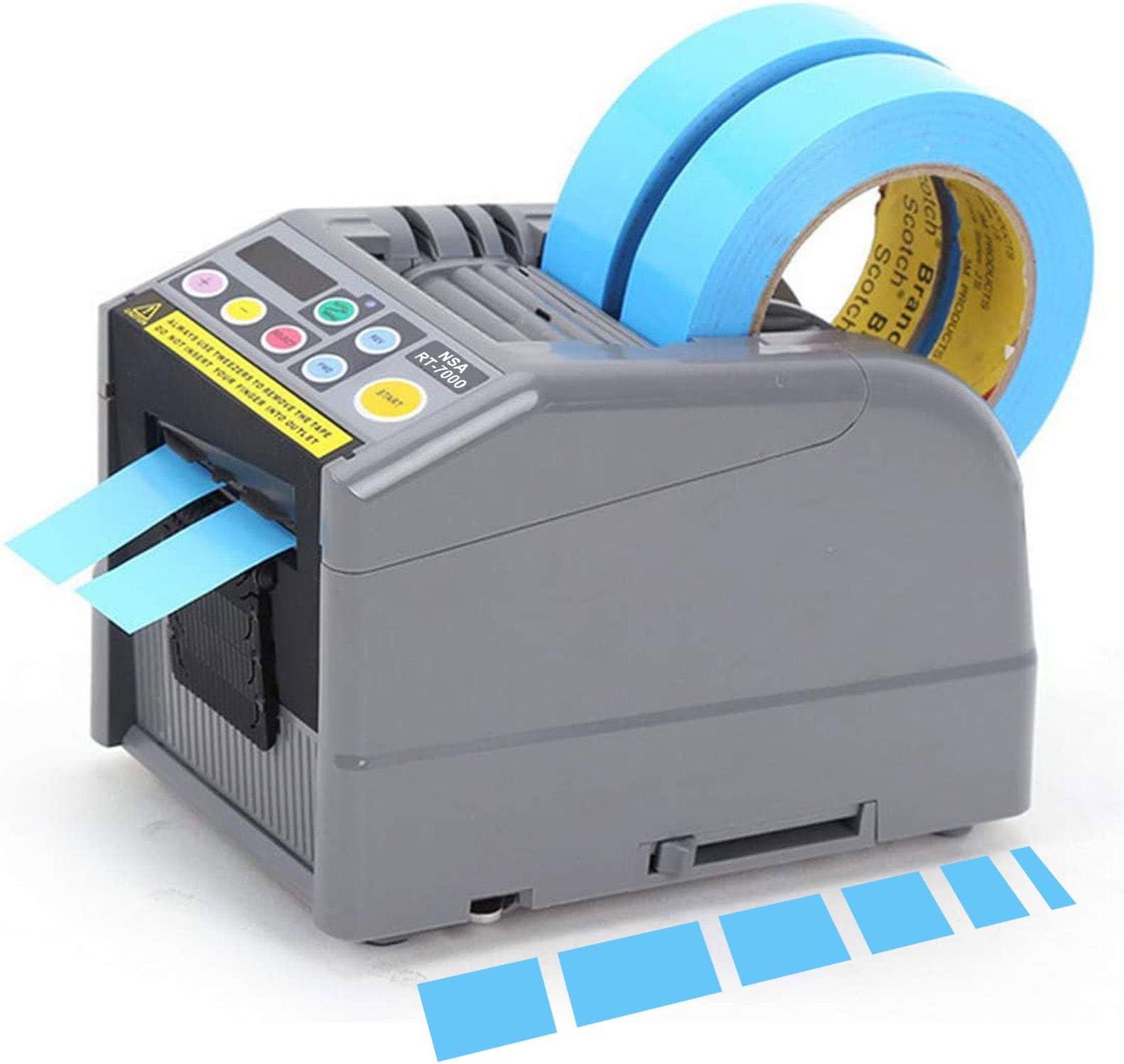 NSA RT-7000 Automatic Sticky Tape Dispenser Loop Mode to Set Up 6 Different Tape Length and Memory Cutting in Circle/Cutting with Light Trace / Nallow Tapes Good Cutting Effiency Too