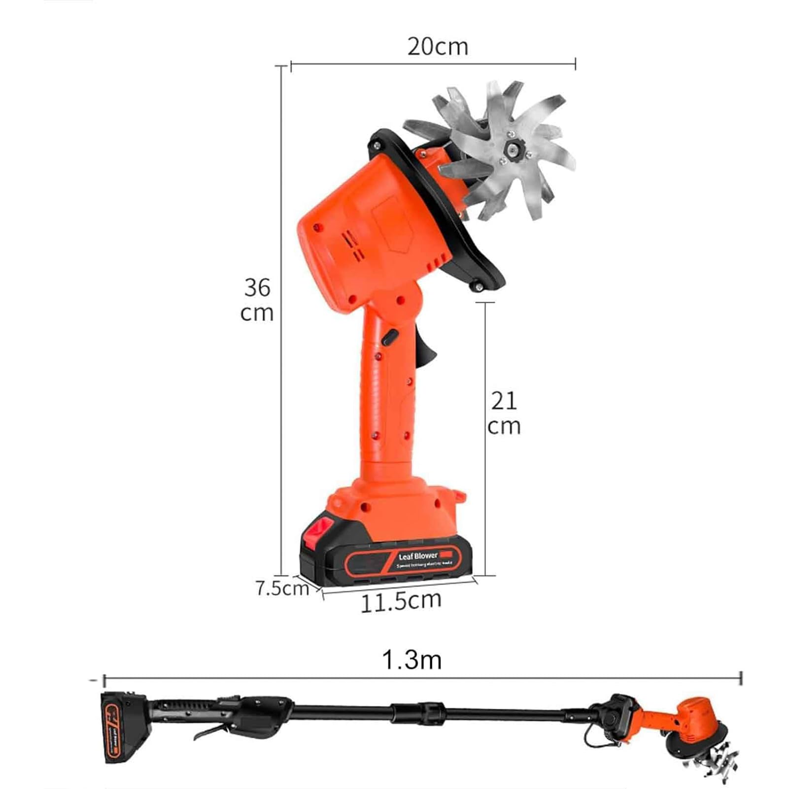 Generico Motozappa Elettrica da Giardino 21V, Mini Motozappa a Batteria con 2 Batterie, profondità di Lavorazione 10 cm, Larghezza di Lavoro 10 cm per Giardinaggio