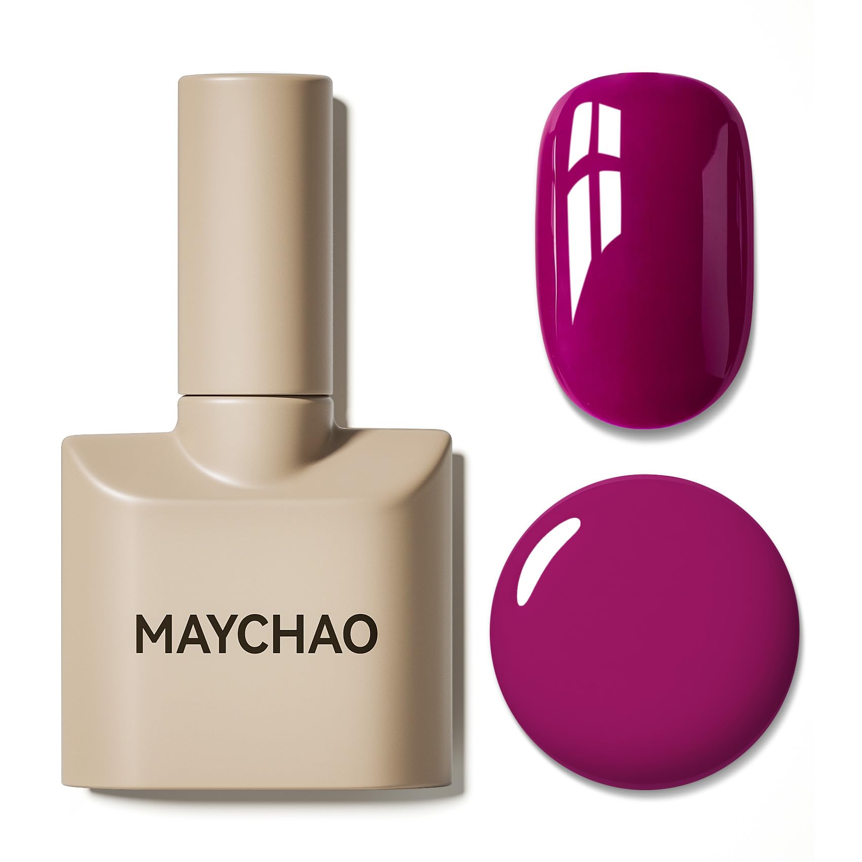 MAYCHAO 15ML Magenta Gel Nail Polish 1Pc Viva Magenta Gel Polish Soak Off UV LED Nail Polish Nail Art Starter Manicure Salon DIY at Home, 0.5 OZ