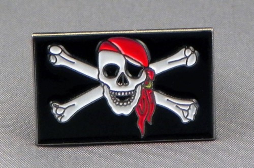Mainly Metal Multi-Coloured Metal Enamel Pin Badge Brooch Pirate Skull And Cross Bones (Skull & Crossbones)