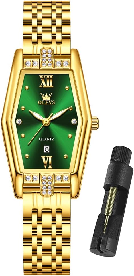 OLEVS His and Her Couple Watches Business Men Women Couple Set Pair Black Watch Matching Romantic Quartz Stainless Steel Waterproof Date