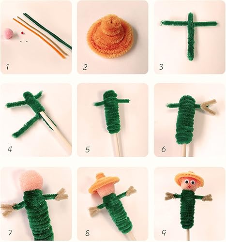 Miniatura 9 de Cuttte Suministros de limpieza de pipas - 100 limpiadores de pipas negros para manualidades y 100 limpiadores de tuberías verde oscuro, suministros