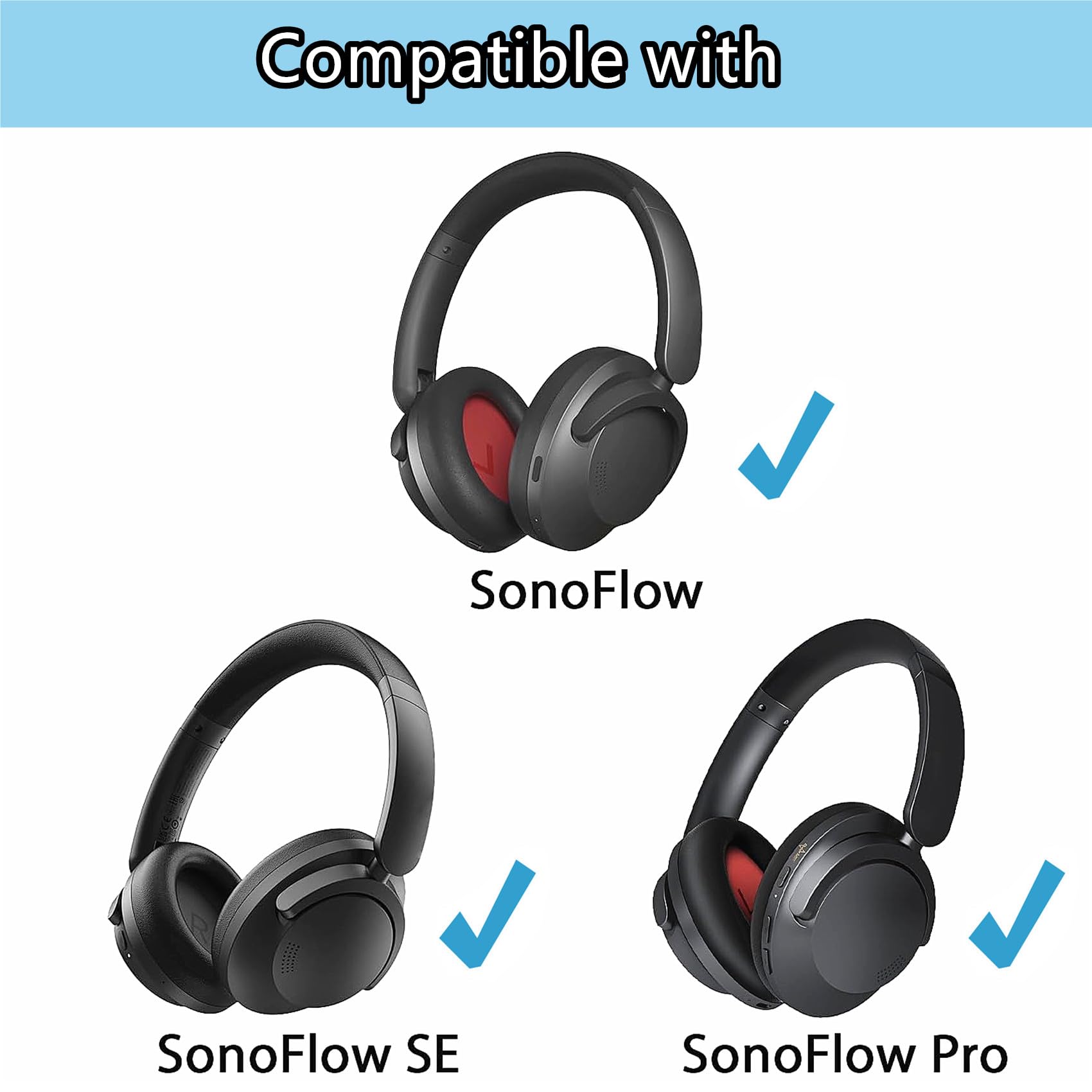 Copertura per fascia in tessuto flessibile compatibile con cuffie 1MORE SonoFlow/SonoFlow SE/SonoFlow Pro, cuscino protettivo per capelli, installazione fai da te