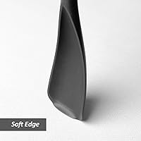 Vista 5 de Cuchara de espátula de silicona, ideal tanto para cocinar como para servir, silicona negra mate duradera sin BPA, diseño sin costuras, segura