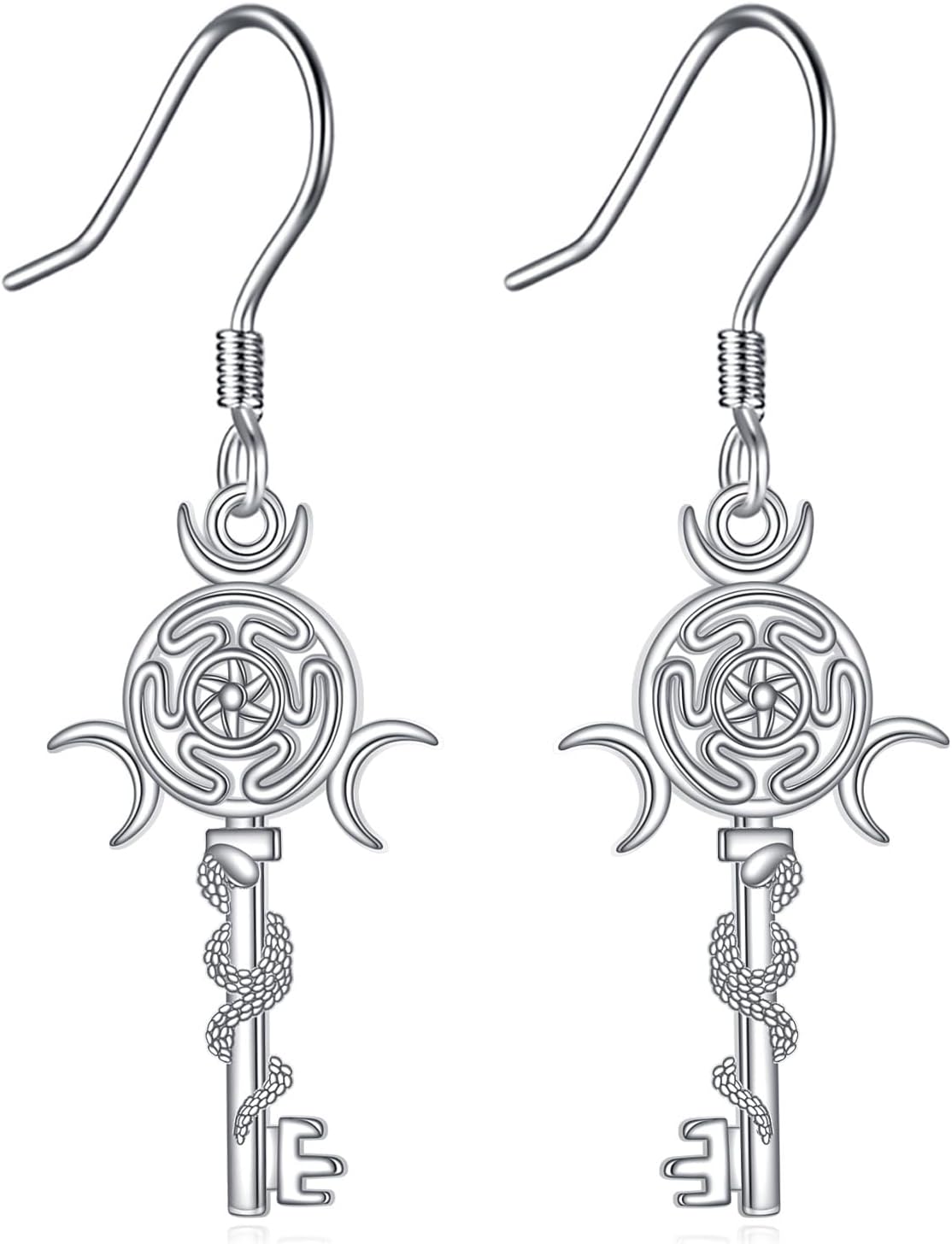 Hecate Earrings for Women 925 Sterling Silver Hecate Key Dangle Earrings Hekate Jewelry Gifts