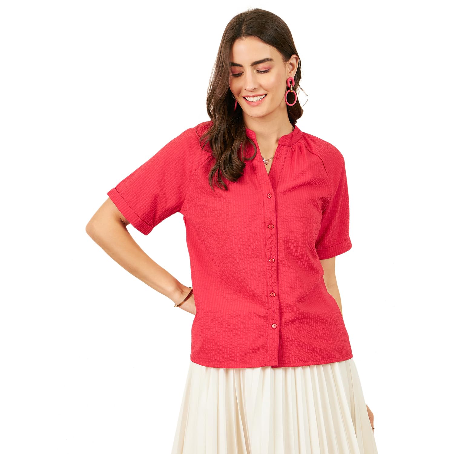 marie claire Women's Solid Regular Fit Blouse-picture-31