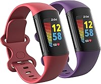 Vista 7 de Paquete de 2 bandas impermeables compatibles con Fitbit Charge 5/Fitbit Charge 6 para mujeres y hombres, pulseras de repuesto clásicas suaves