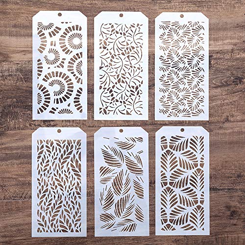 Image of SLGIFT DIY Decorative Poppy Flower Stencil Template for Scrapbooking Painting on Wall Furniture Crafts, Set of 6 (Flower)