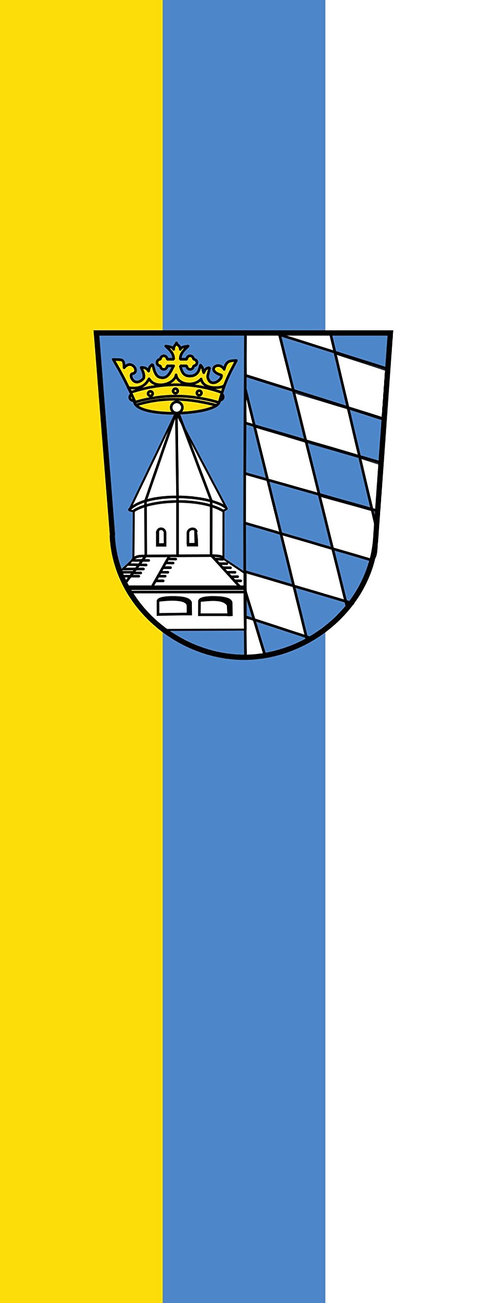 Drapeau Altötting Kreis pavillon vertical 6m² idéal pour mât de mairie
