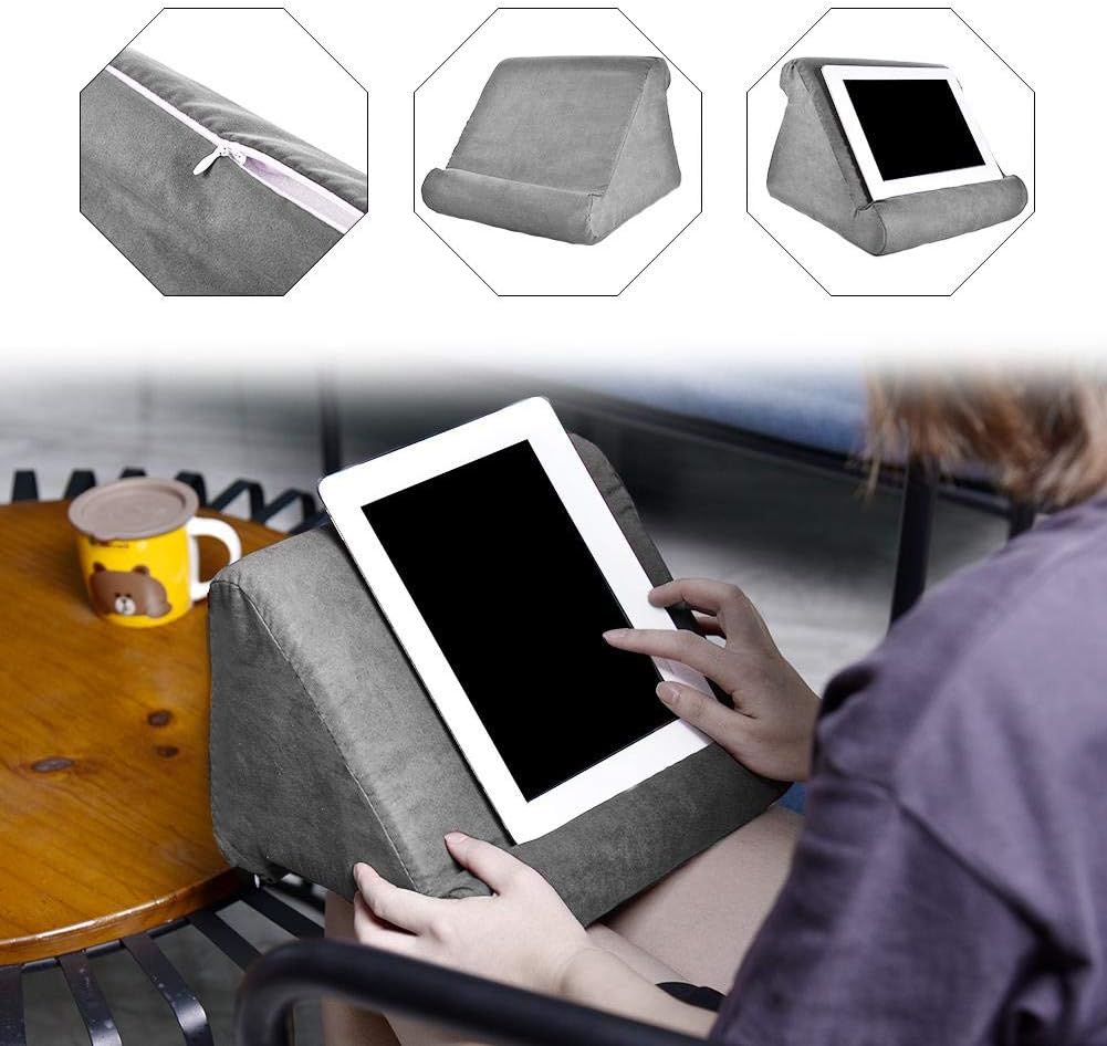 Tablet Pillow Stand for iPad,Tablet Stand Pillow Holder Lap Stand Mobile Phone Holder,Multi-angle Flat Soft Pillow Pad for eReaders, Smartphones, Books - Upgraded Small Size