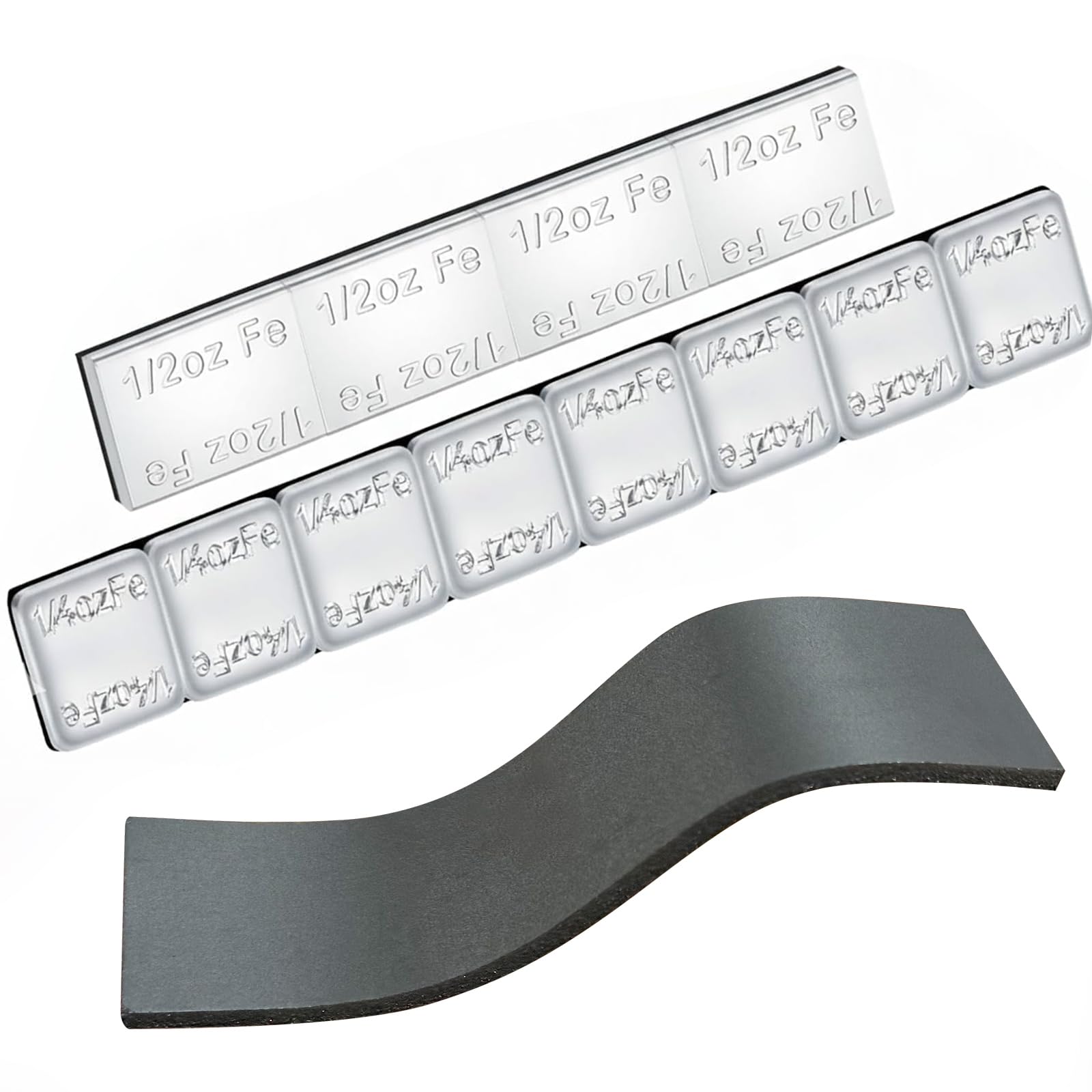 pinedash pro Pinewood Car Derby Weights Kit - 7OZ Total - 3OZ Stick-on Flexible Weight & 4OZ 12 Pieces 2 Sizes Pinewood Car Weights, 4 pcs of 1/2 OZ,