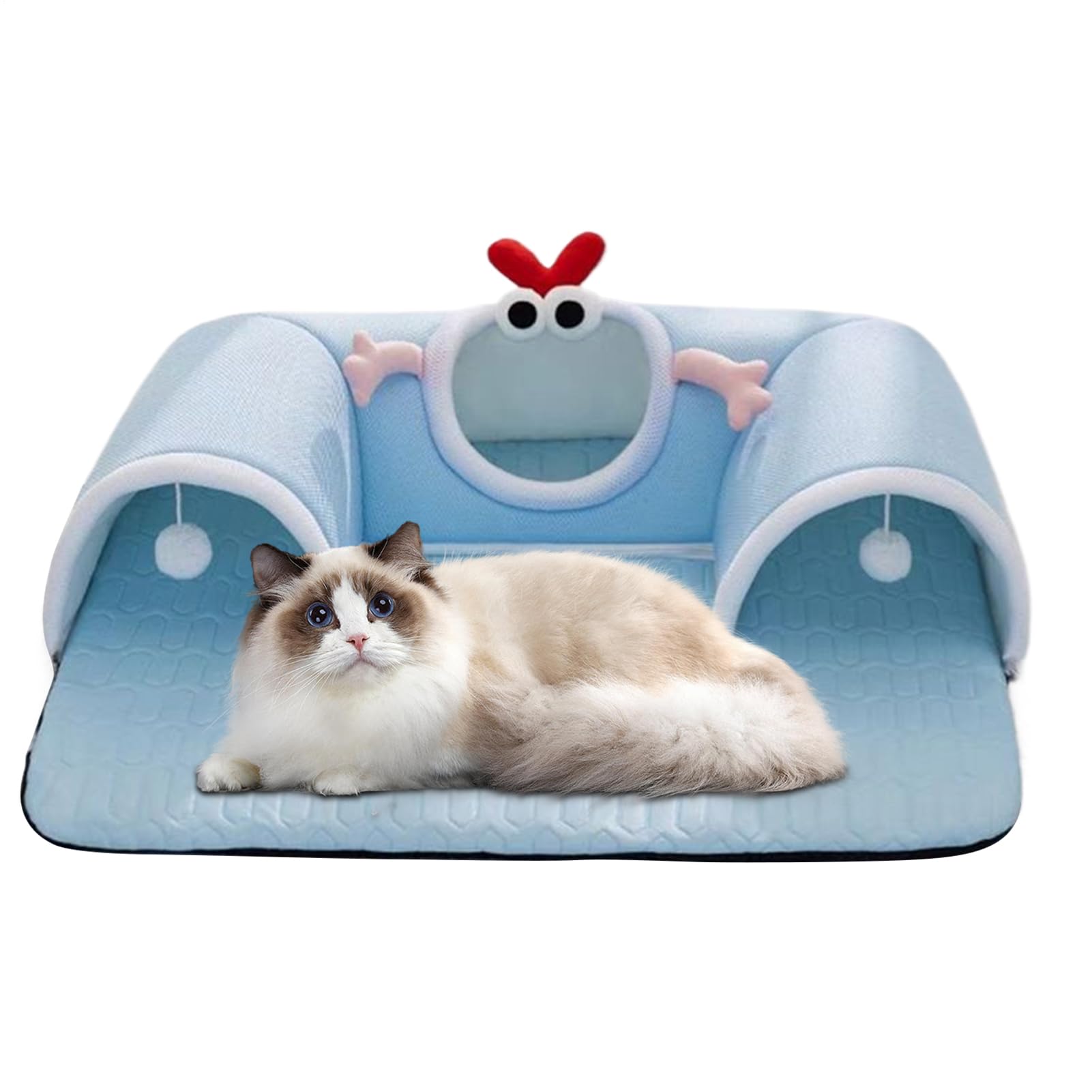 Tunnel de jeu pour chats | Matelas lit pour chats avec tunnel intégré, respirant jouet interactif pour chatons, chiots, ennui, sommeil, enrichissement intérieur hiver été