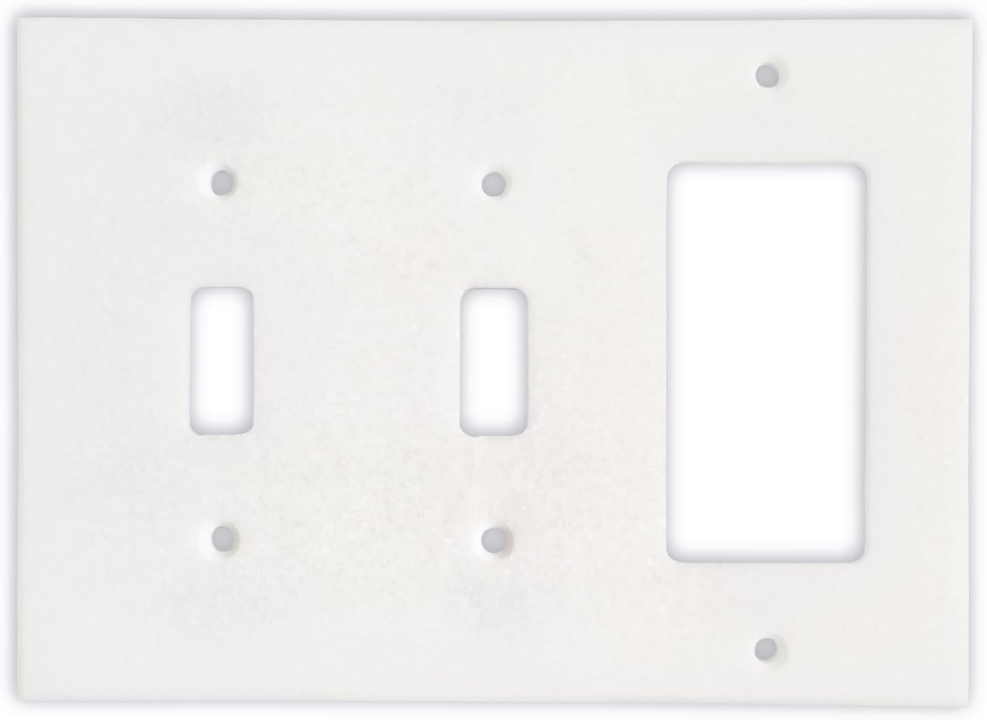 Greek Thassos White Marble Switch Plate Cover, Polished-2 Duplex