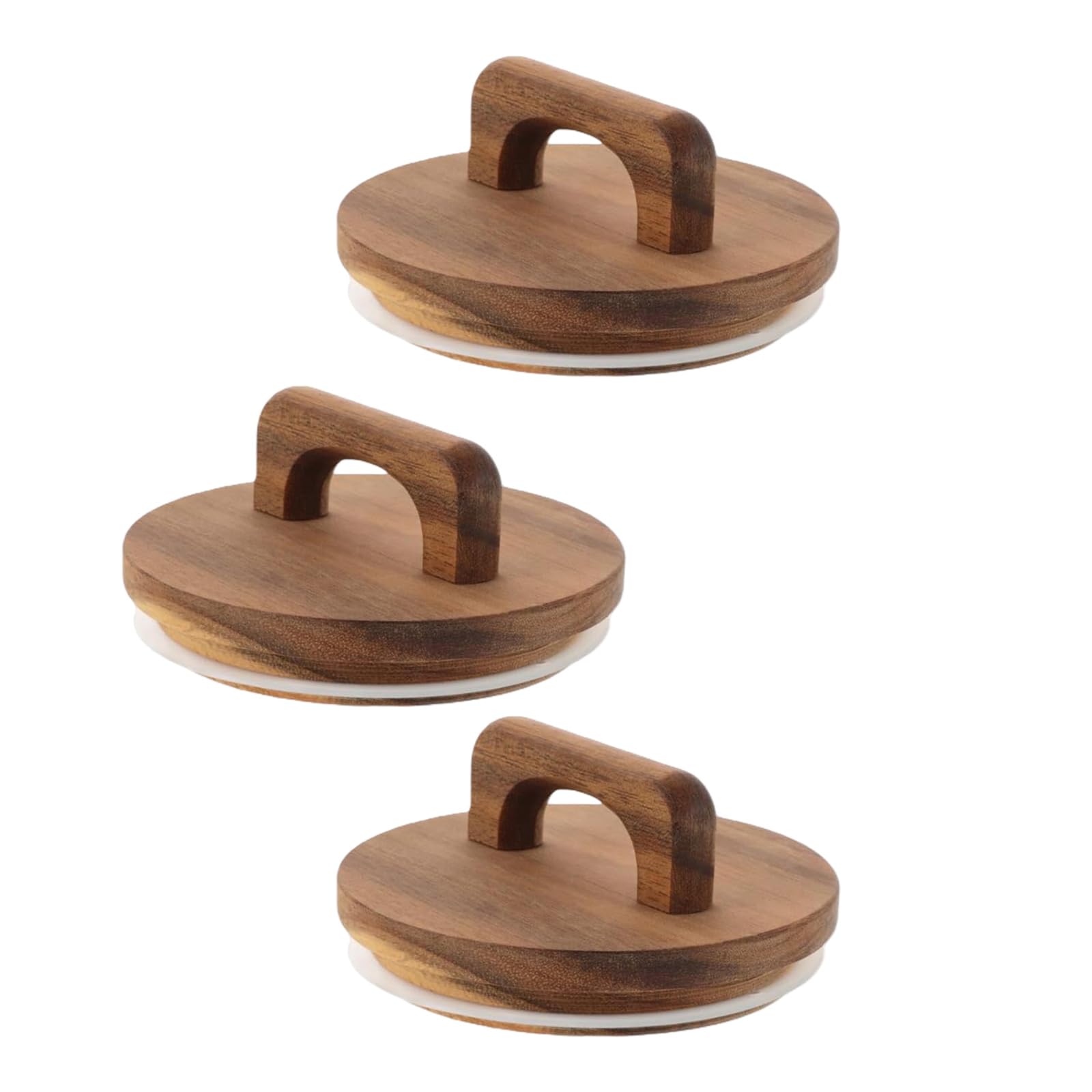 Elnwnnkc 3Pcs Wooden Lids with Handle Storage Jar Lids Replacement for Kitchen Organization Cookie Candies Food Preservation Wooden Storage Jar