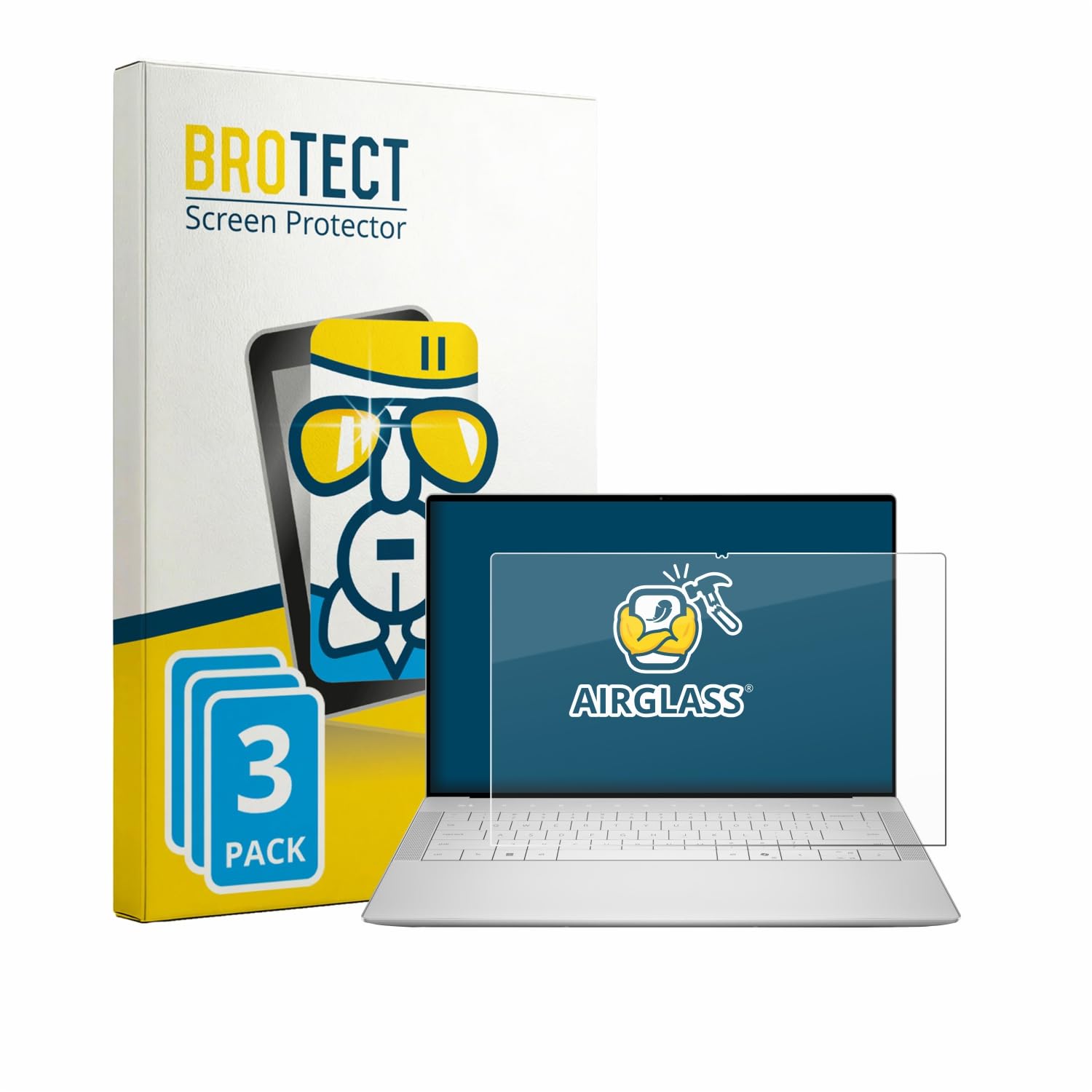 brotect Pellicola Protettiva Vetro per Dell XPS 14 DA14250 Protezione Schermo (3 Pezzi) [Durezza Estrema 9H, Chiaro]
