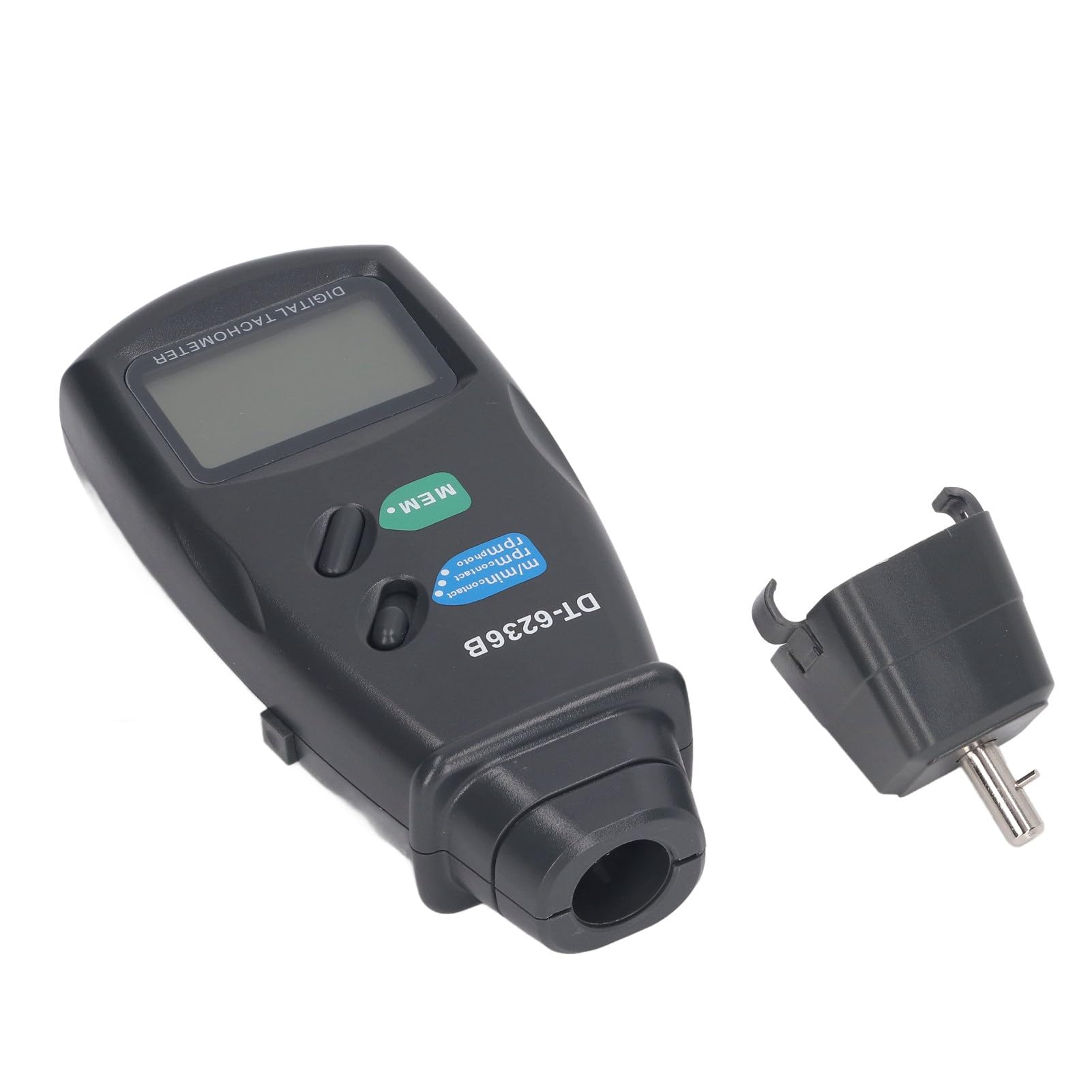 Omabeta Tacómetro de RPM de Contacto LCD, Herramienta de Medición Precisa del Motor para Industrias Manufactureras, 5 Dígitos, 18 Mm de de Caracteres