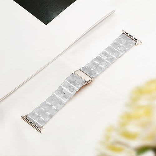 Miniatura 162 de Lightweight Resin Band For Apple Watch Series 11 10 SE 9 8 7 6 5 4 3 2 1 Ultra 3 2, Fashion Adjustable Replacement Strap for iWatch Bands 38mm 40mm
