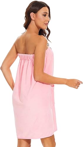Miniatura 3 de Knuffnee Toalla de baño para mujer, bata de baño para spa, bata de baño ajustable con cierre a presión