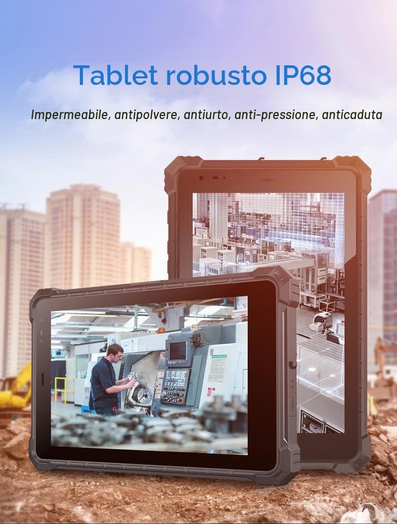 Tablet IP68 RT-I10Y, tablet Windows da 10,1 pollici, Windows 11 Pro Upgrade, 8 GB+128 GB, Intel N5100, 4G LTE GPS, tablet PC portatile industriale con cinghia da polso per lavori all'aperto