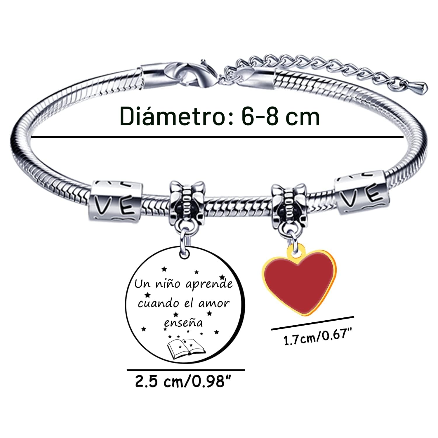 Pulsera Maestro Regalo Maestro Pulseras Maestro Gracias Maestro por el Regalo Grabado Pulsera Graduación Regalos Cumpleaños Regalo del dia del Maestro Regalo de acción de Gracias